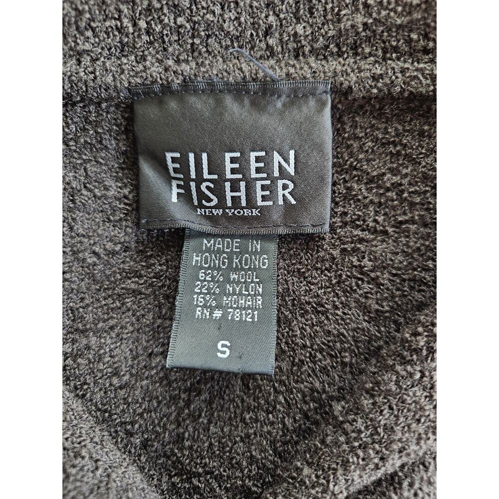 Eileen Fisher Brown Boucle Textured Cardigan Women's Size S Wool Mohair Blend - Picture 5 of 6